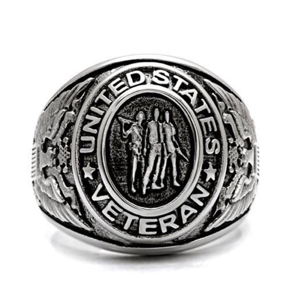 STAINLESS STEEL United States Veteran Epoxy Ring - Picture 12 of 14